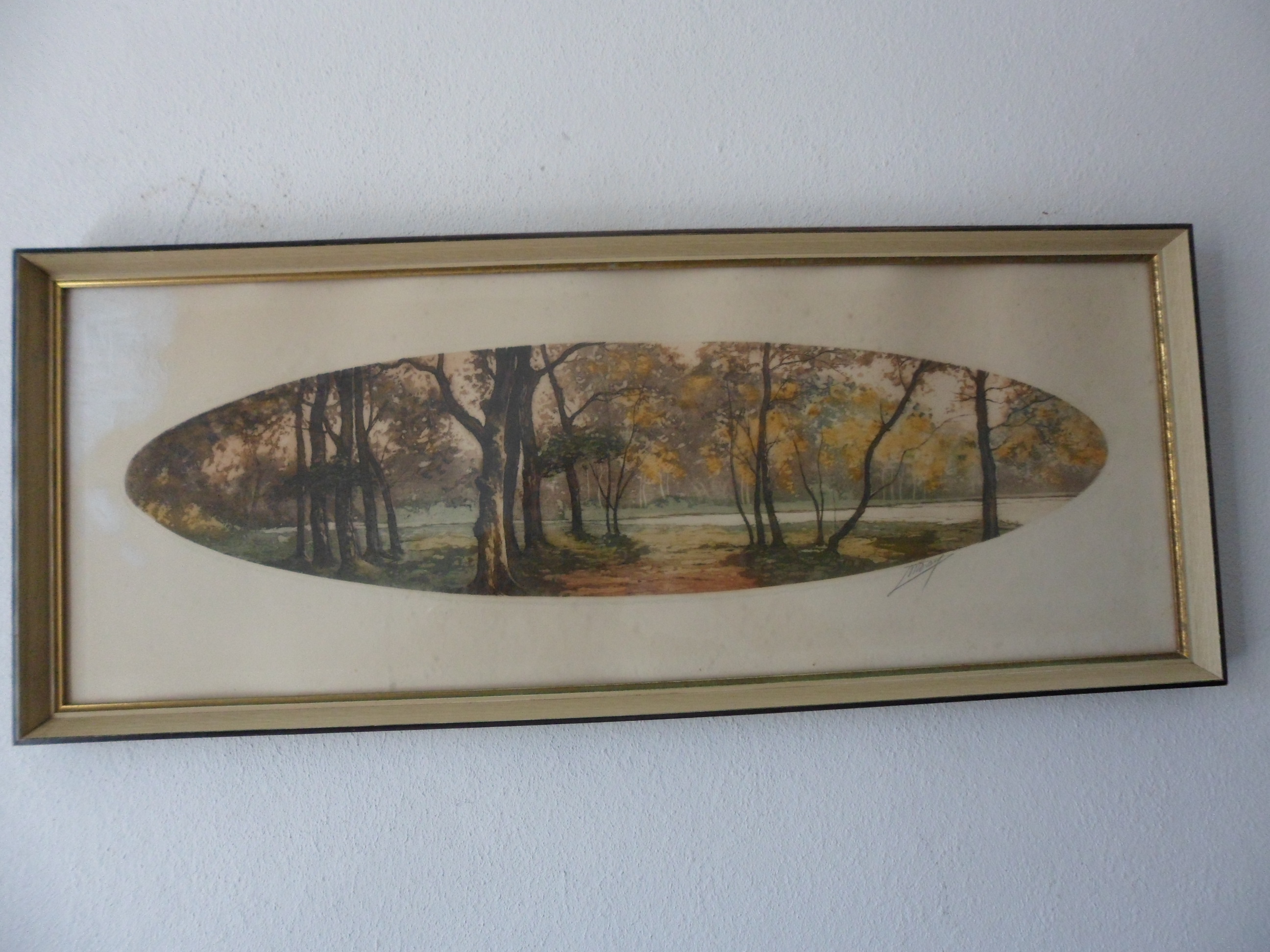 Niet of onleesbaar gesigneerd - Kleuren ets, Landschap kopen? Bied vanaf 1!