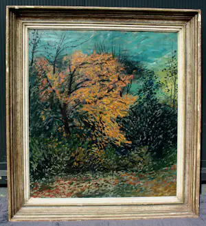 Charles Eyck - groot ingelijste olieverf op doek: Boslandschap in de schemering - 1945 kopen? Bied vanaf 1895!