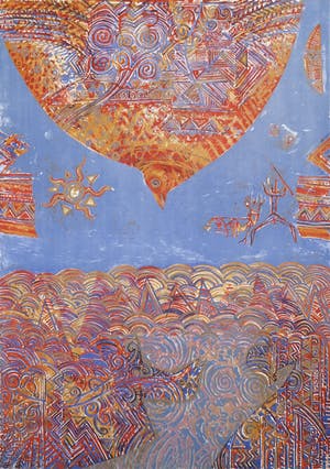 Chabab Tayefeh Mohajer - Kleurenets en aquatint, Oiseaux de soleil - Ingelijst kopen? Bied vanaf 20!