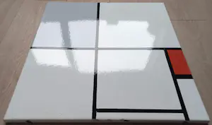 Piet Mondriaan - Composition C, with Gray and Red, emaille op metaal (unica) kopen? Bied vanaf 395!