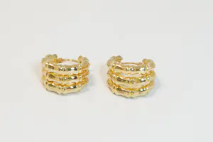 43 - 18 karaats paar geelgouden holle bamboe oorclips kopen? Bied vanaf 280!