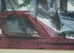 Dineke van Tongeren - Gouache , Stadsgezicht – gesigneerd & ingelijst – 1972 kopen? Bied vanaf 40!