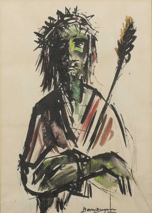 Berry Brugman - Gouache, Christus - Ingelijst kopen? Bied vanaf 1!