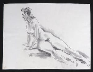 Jan Sluijters (jr.) - Krijttekening, Zittend naakt kopen? Bied vanaf 1!