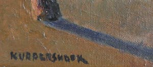 Leo Kurpershoek - Boslandschap bij ondergaande zon kopen? Bied vanaf 120!