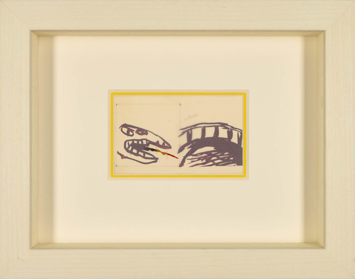 Buy Pierre Alechinsky - Unieke werktekening voor "L’ Oie Belge" - Mooi ingelijst - 1980? Bid from 1280!