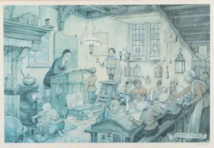 Anton Pieck - Lithografie "Klasje" kopen? Bied vanaf 50!