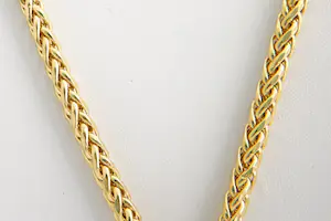 147- Hoog gehlt. 22 Krt gouden Vossestaart collier met zware USA 20$ munt/hanger kopen? Bied vanaf 3260!