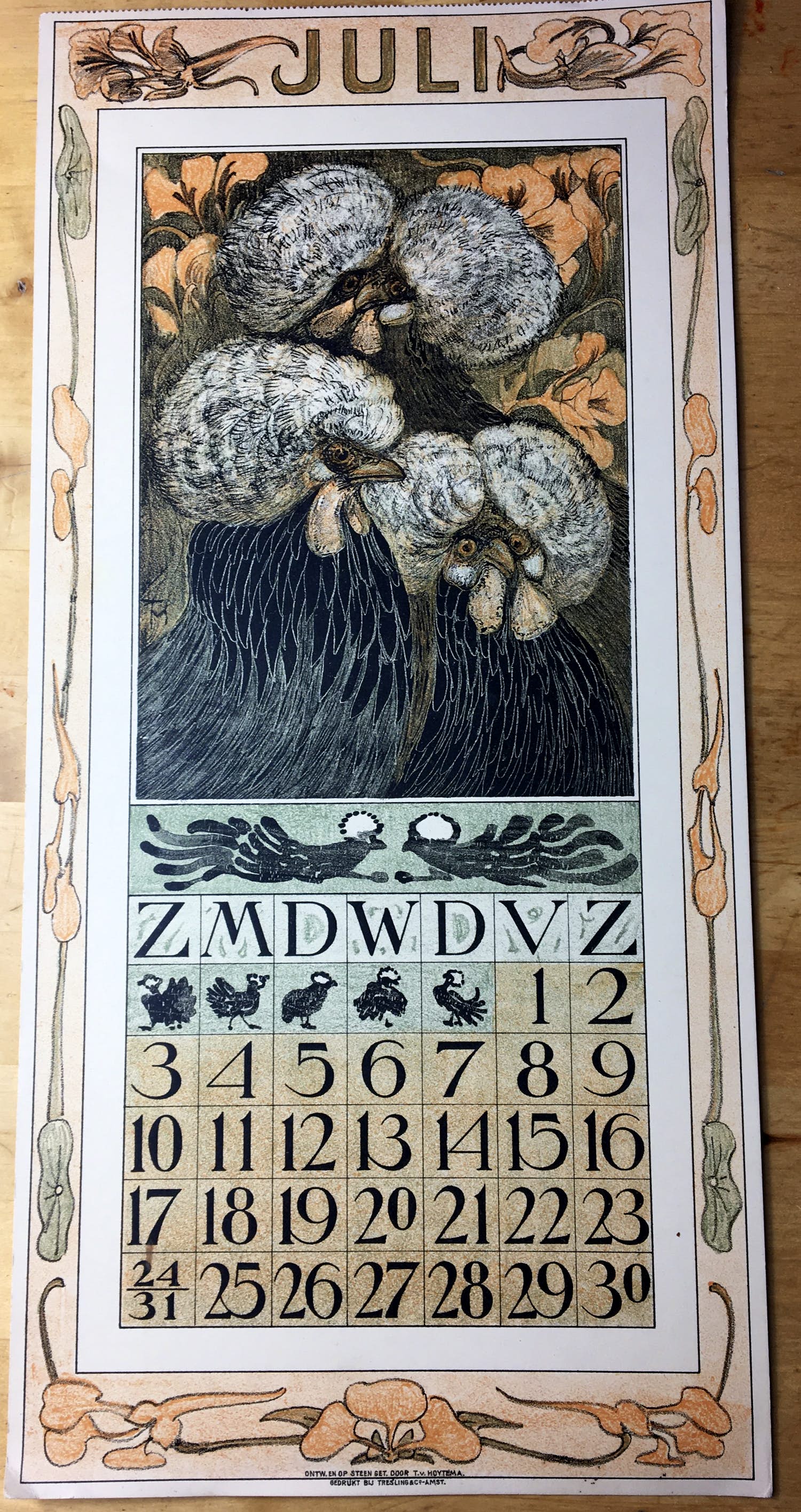 Theo van Hoytema - Steendruk, hoenders kopen? Bied vanaf 20!