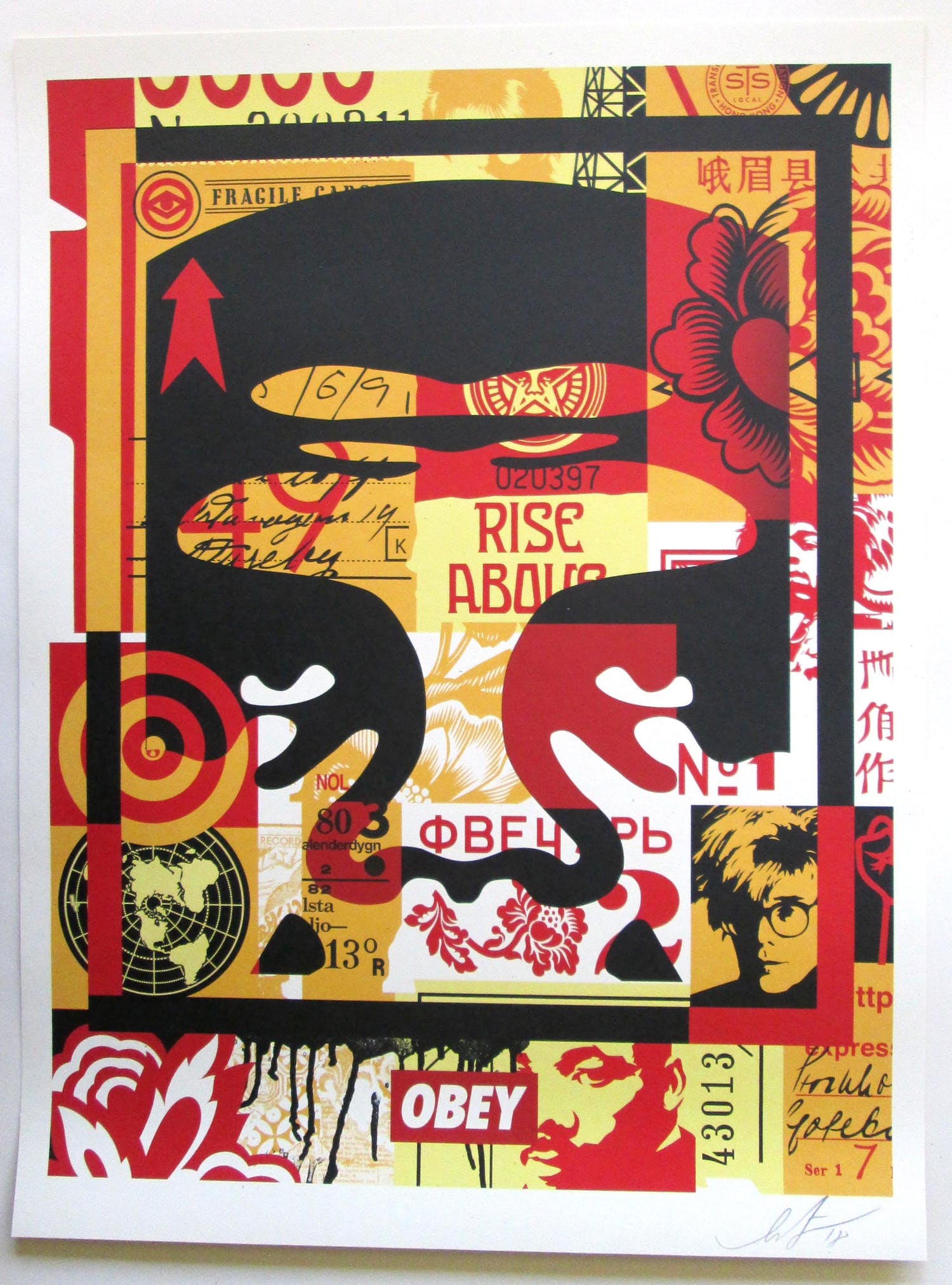 Shepard Fairey - (OBEY) - Face Collage I - offset - handgesigneerd