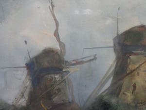 Adriaan Terhell - Adriaan C. Terhell (onder pseudo C. de Zeeuw): Aquarel Hollandse polderlandscha kopen? Bied vanaf 50!