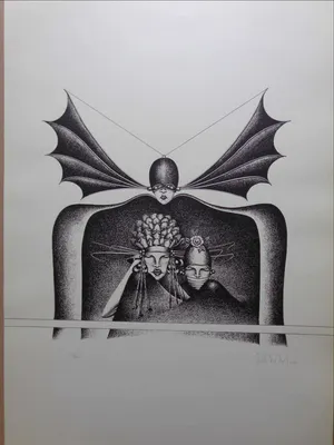 Patrick Conrad - BIZARRE FIGUREN / ZW-W LITHO / 70x50cm / SIG / 1975 kopen? Bied vanaf 35!