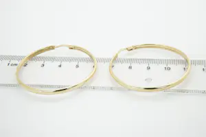 42- Fraaie set 14 karaats geelgouden open "Creolen" oorsieraden - glad afgewerkt kopen? Bied vanaf 140!