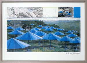 Christo - Handgesigneerd exemplaar The Umbrella's - Ingelijst verkocht voor € 1!