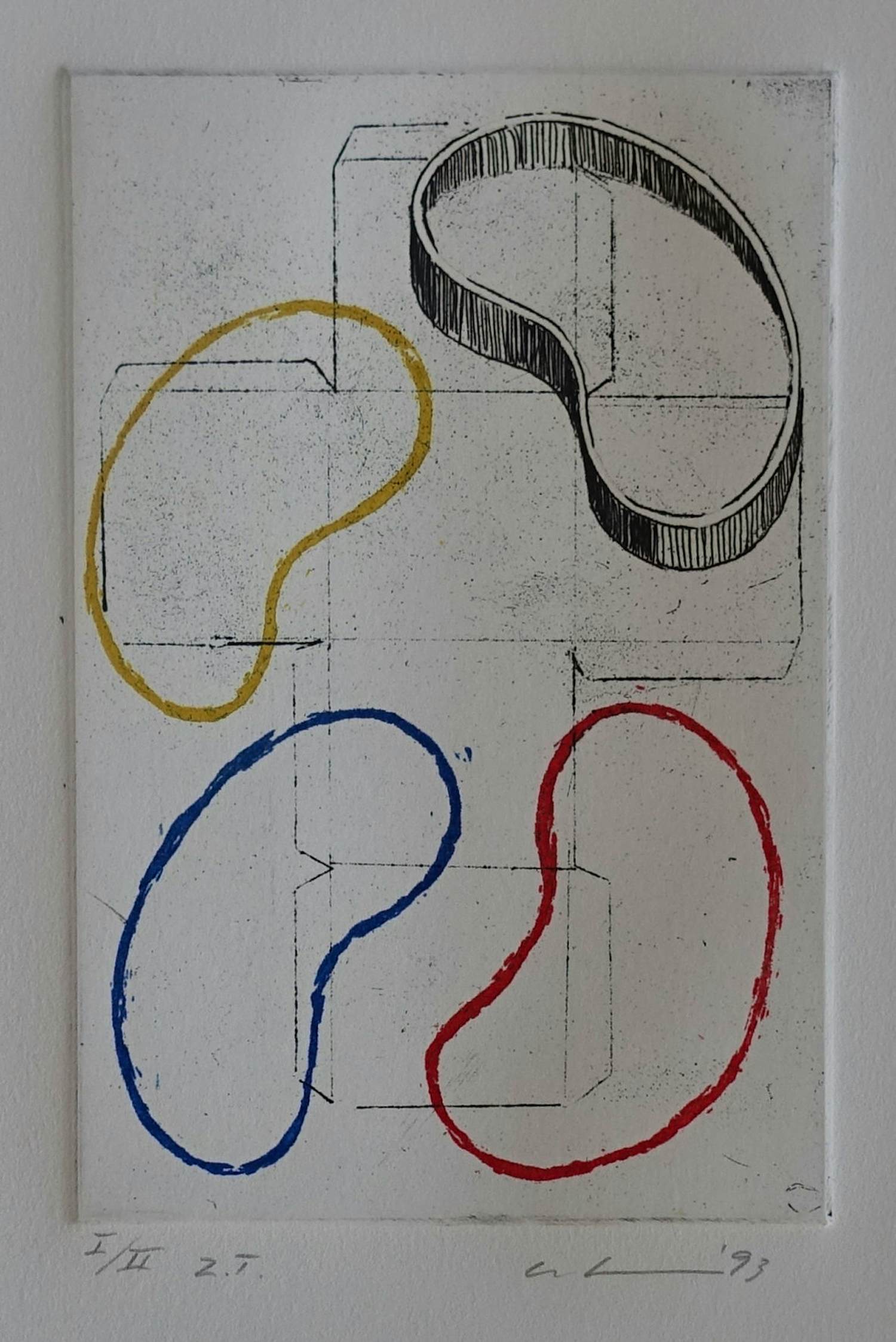 Thomas Ankum - Zonder Titel, ets, oplage 2 ex., 1993 gesigneerd/genummerd, mint kopen? Bied vanaf 55!