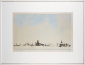 Ciano Siewert - Litho van een Hollands sneeuwlandschap - Ingelijst kopen? Bied vanaf 50!