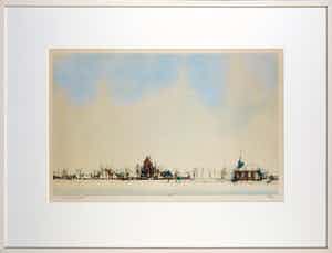 Ciano Siewert - Litho van een Hollands sneeuwlandschap - Ingelijst verkocht voor € 50!