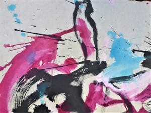Anton Heyboer - Vallende figuur. Kleurrijke krachtige schildering . kopen? Bied vanaf 280!