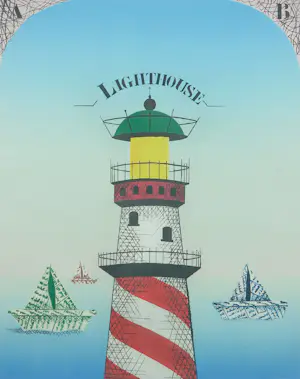 Helmut Böhm - Ets, Lighthouse - Ingelijst kopen? Bied vanaf 40!