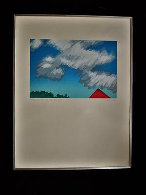 Piet Fioole - Gesigneerde Zeefdruk "on top of a red roof" zeer beperkte oplage! kopen? Bied vanaf 10!