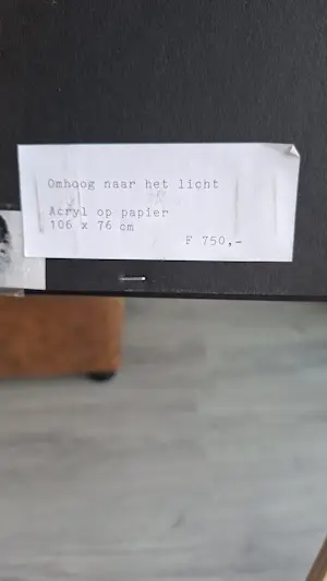 Kees van de Wal - Omhoog naar het licht" - Groot abstract werk in baklijst - 105 x 75 cm kopen? Bied vanaf 450!