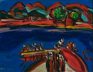 Peter Robert Keil - Acryl op board, Der Ritzensee bei Saalfelden - Ingelijst kopen? Bied vanaf 200!