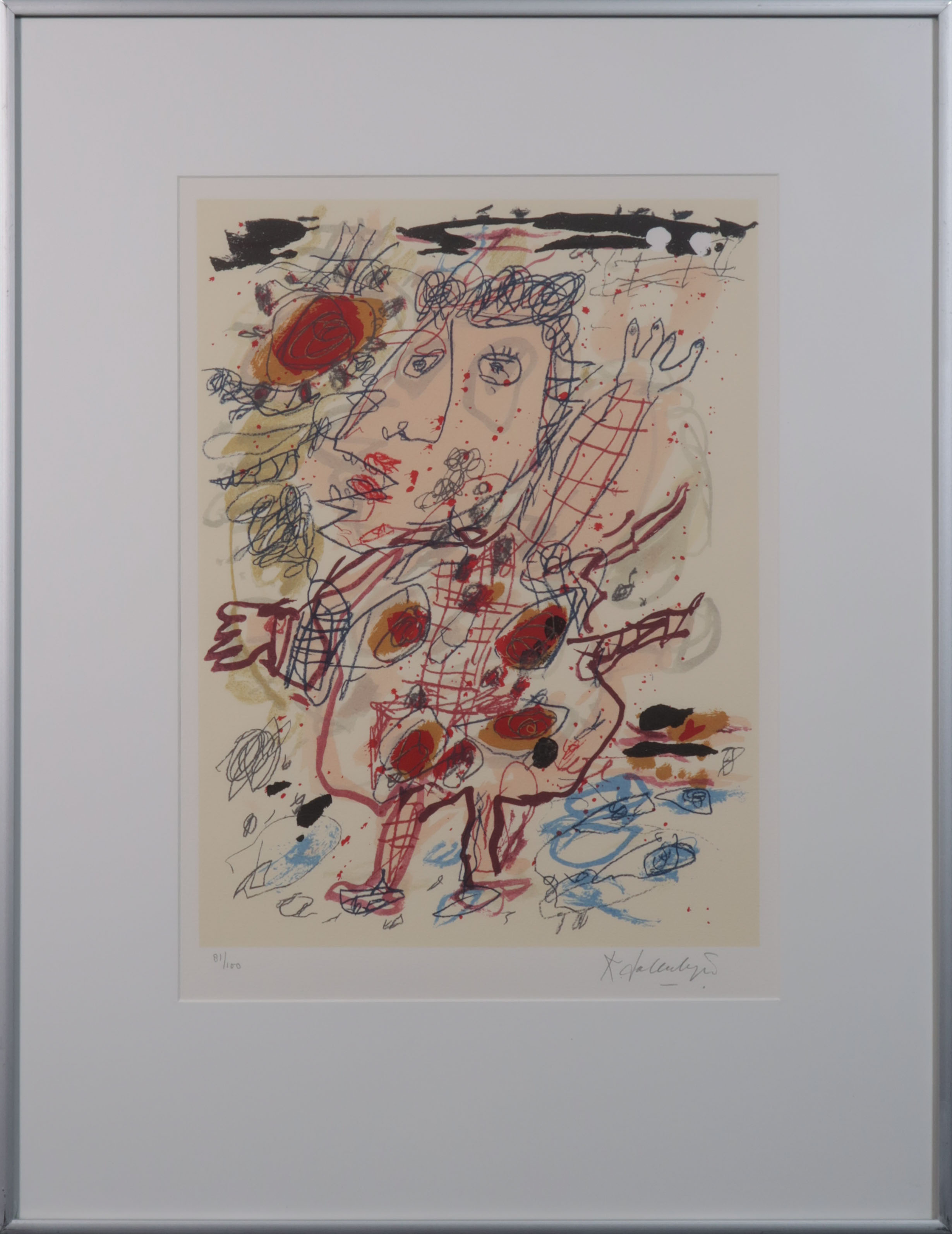 Kees Salentijn - Zeefdruk, Vestidos VI - Ingelijst verkocht voor € 40!