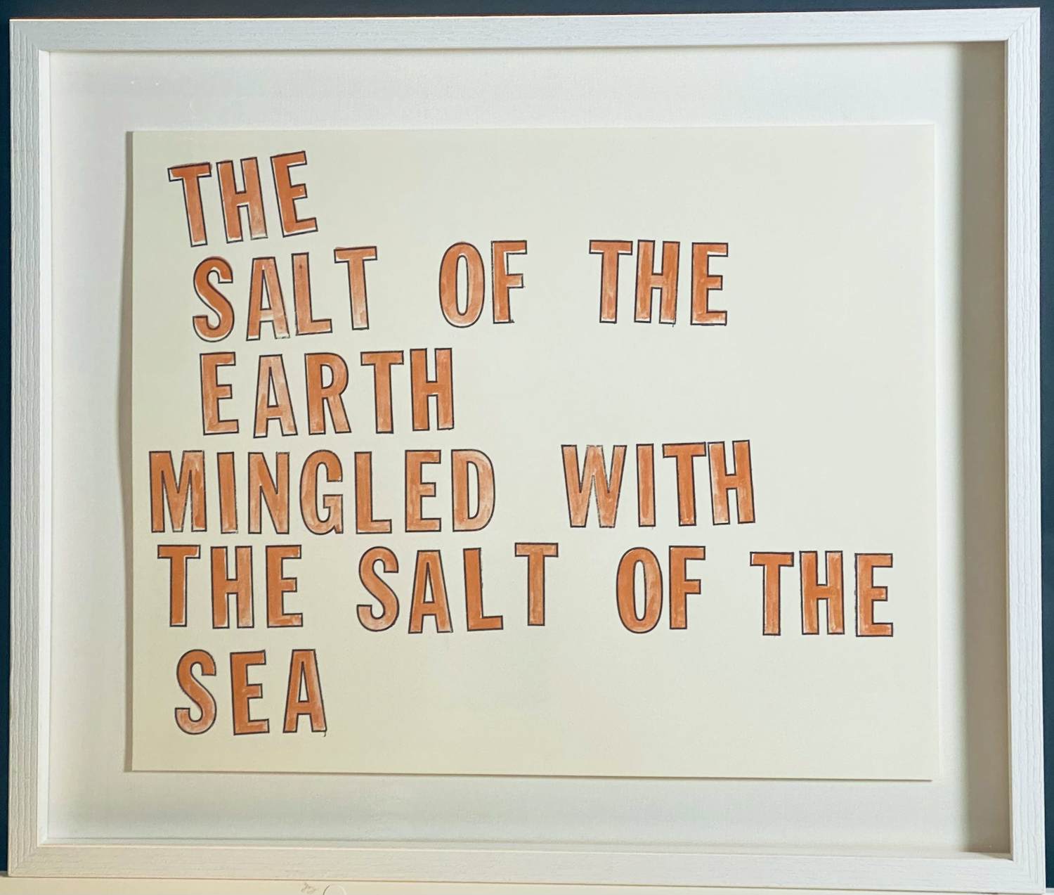 Lawrence Weiner - "The salt of the earth mingled with the salt of the sea" gesigneerd & ingelijst kopen? Bied vanaf 690!
