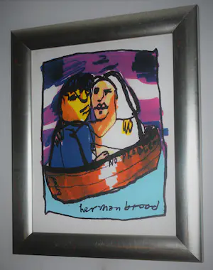 Herman Brood - Huwelijksbootje; no problem - zeefdruk op canvas spieraam kopen? Bied vanaf 100!