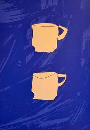 Klaas Gubbels - Theekopjes - gesigneerd - 1997 verkocht voor € 1!