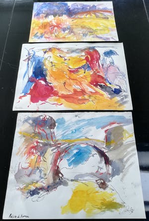Franscz Witte - 3 aquarellen van landschappen kopen? Bied vanaf 20!