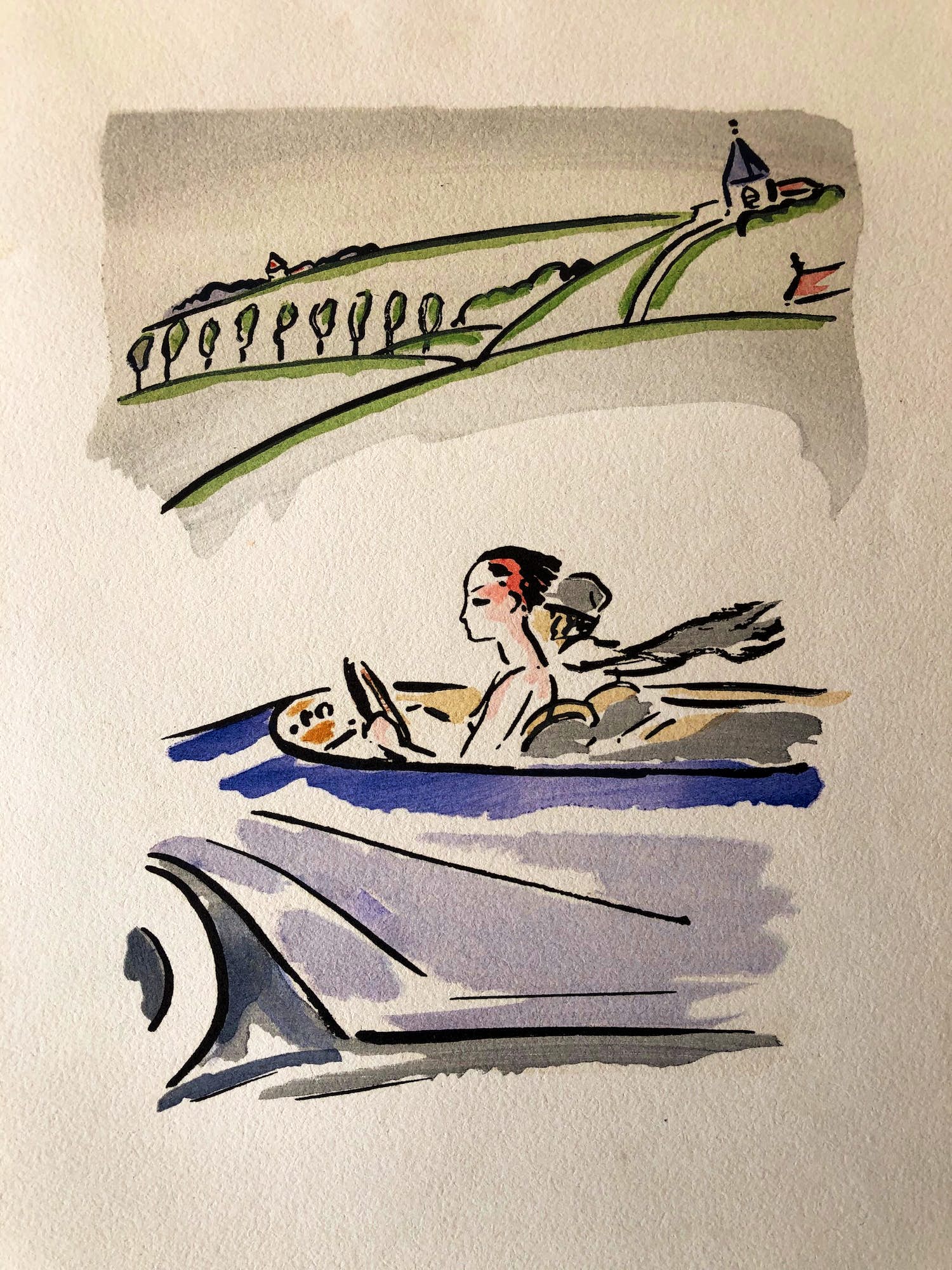 Kees van Dongen - Kees van Dongen - In de auto - 1925 verkocht voor € 395!