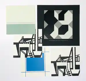 Henk van Bennekum - lot van vijf diverse geometrie verkauft für € 45!