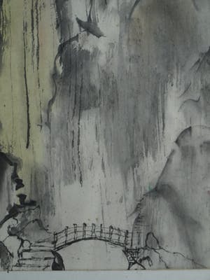 Niet of onleesbaar gesigneerd - Japanse kunstenaar, “De berg” - aquarelverf en inkt op karton kopen? Bied vanaf 1!