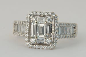 2549- Exclusieve diamanten Fantasiering- 18karaats witgoud - ca 1.90ct briljant kopen? Bied vanaf 670!