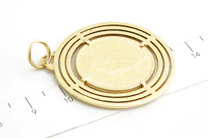 64- Geel-gouden 14 Krt montuur/hanger met gouden 1912 Wilhelmina tientje munt kopen? Bied vanaf 430!