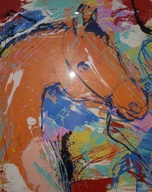 Nic Jonk - Zeefdruk. Titel, "Oranje Paard". kopen? Bied vanaf 120!