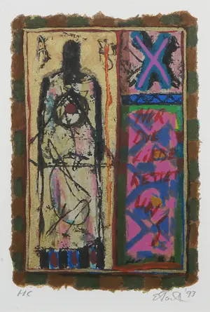 Eric Toebosch - Zeefdruk, Zonder titel - Ingelijst kopen? Bied vanaf 35!