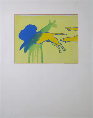 Jules Bekker - Gouache op papier, The Blue Lion kopen? Bied vanaf 1!