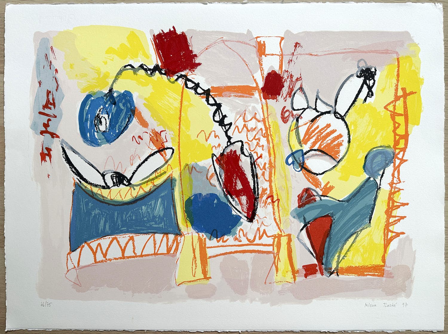 Milena Tlusta - abstracte zeefdruk zonder titel verkocht voor € 35!