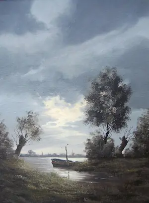 Willem Kroon - Hollands Polderlandschap kaufen? Bieten Sie von 60!