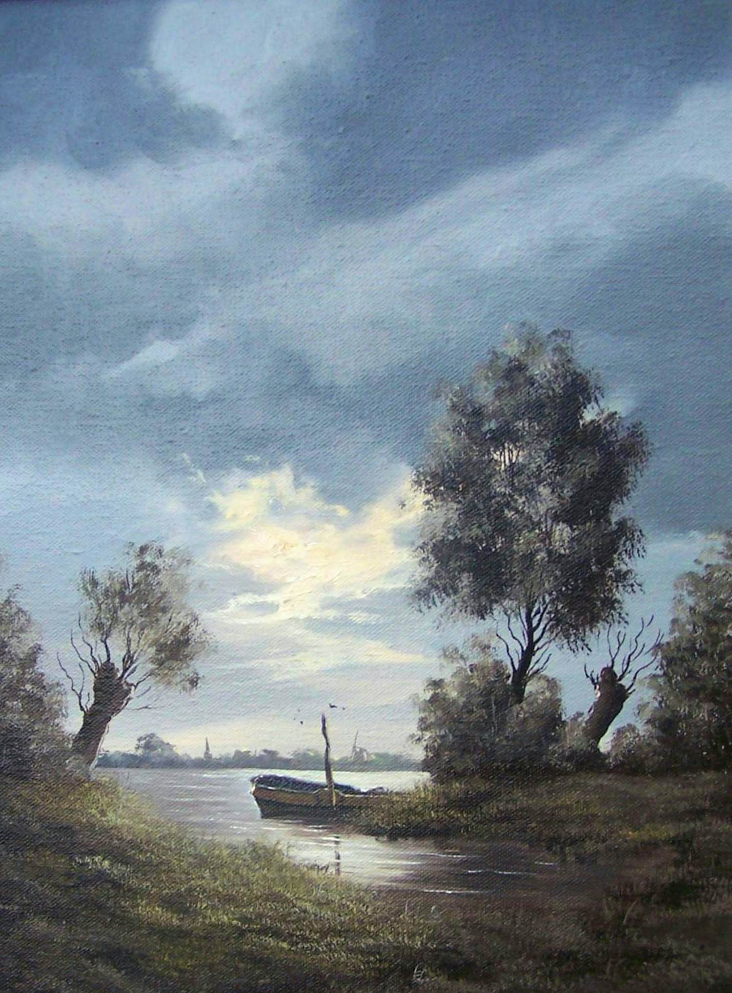 Willem Kroon - Hollands Polderlandschap verkocht voor € 60!
