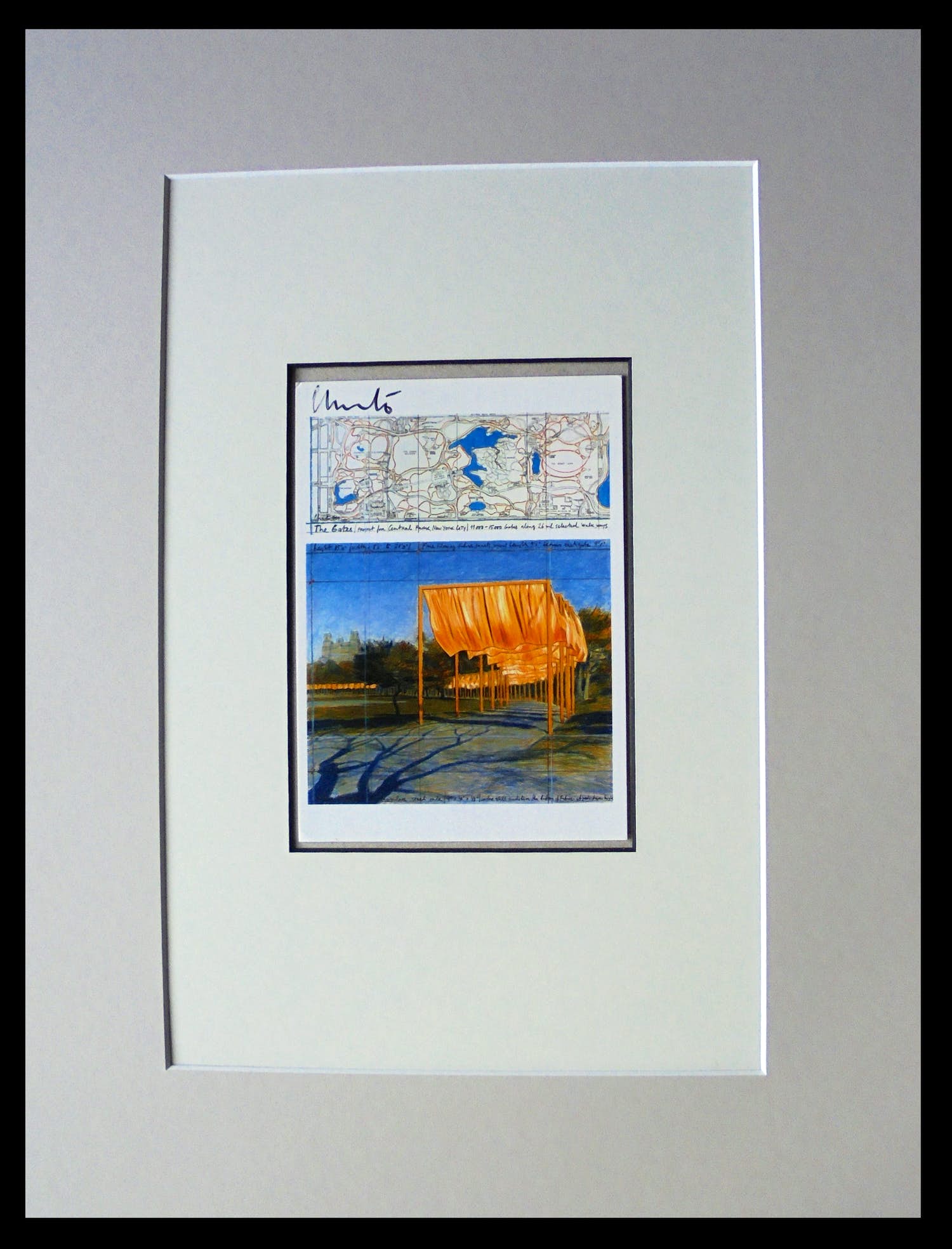 Christo - Project " The Gates NYC " - 2005 - handgesigneerd in pptouts - ready to frame verkocht voor € 99!