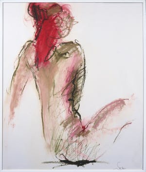 Franscz Witte - Acryl op papier, Model - Ingelijst kopen? Bied vanaf 1!