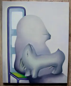 Jörg Remé - Olieverf op doek: Schoothondje kopen? Bied vanaf 450!