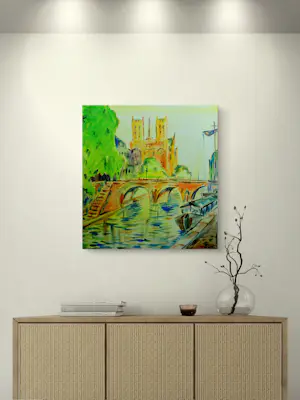 Elva Polyakova - Notre dame de Pari, Together in Paris,Zand : painting's 3 x st. kopen? Bied vanaf 250!