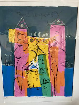 Frank Lengvenius - Kleurenzeefdruk ‘ Bij elkaar ‘ ( GROOT ) kopen? Bied vanaf 60!