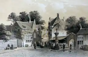 Petrus Gerardus Vertin - Zeldzame kleurenlitho - Stadsgezicht verkauft für € 65!