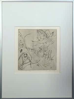 Henk Visch - Ets, De weg.. nr. 15 - Ingelijst verkocht voor € 1!