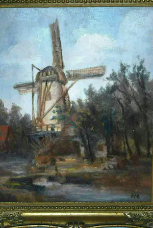 Romain Malfliet - Monumentale monografie & toegeschreven olieverfschilderij Oude Molen Delft kopen? Bied vanaf 85!